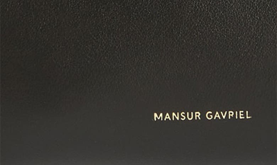 Shop Mansur Gavriel Mini M Frame Leather Shoulder Bag In Black/ Flamma