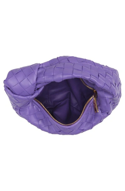 Shop Bottega Veneta Mini Jodie Leather Hobo In Purple-gold