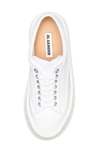 Shop Jil Sander Recycled Canvas Creeper Sneaker In Optic White