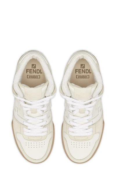 Shop Fendi Match Colorblock High Top Sneaker In Ice/ Bianco / Ice