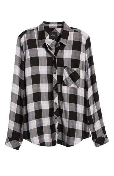 Shop Rails Hunter Plaid Button-up Shirt In Onyx Periwinkle Blush