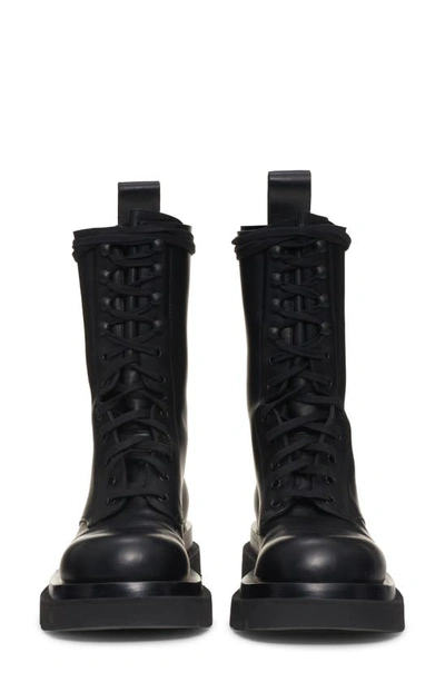 Shop Bottega Veneta Lug Sole Lace-up Boot In Black