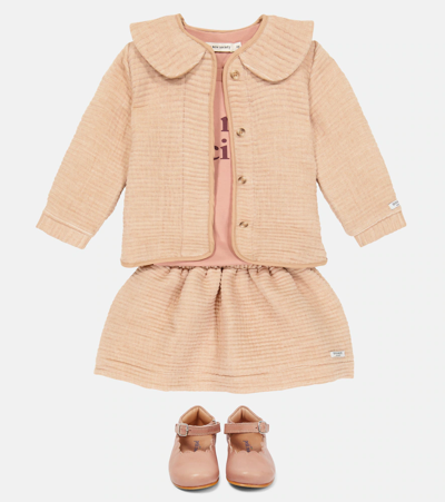Shop Donsje Volie Quilted Gauze Jacket In Rose Clay