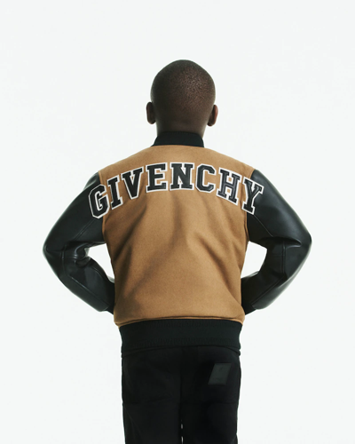Shop Givenchy Faux Suede Bomber Jacket In Light Chocolate Brown