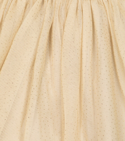 Shop Bonpoint Glitter-embellished Tulle Skirt In Pois Beige