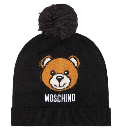 Moschino Kids' Wool-blend Beanie In Black | ModeSens