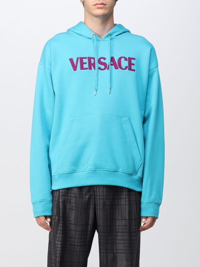 Shop Versace Sweatshirt  Men In Turquoise