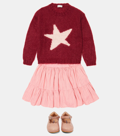 Shop Morley Tiered Cotton And Wool Skirt In Flamingo