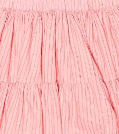 Morley Tiered Cotton And Wool Skirt In Flamingo