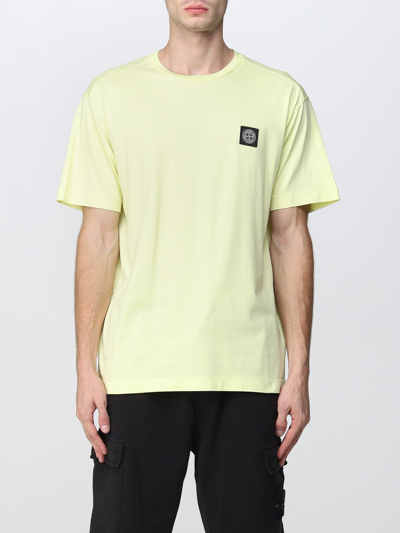Shop Stone Island T-shirt  Men Color Lemon