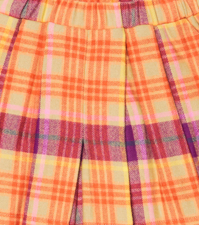 Paade Mode Checked Cotton Skort In Aspen Orange