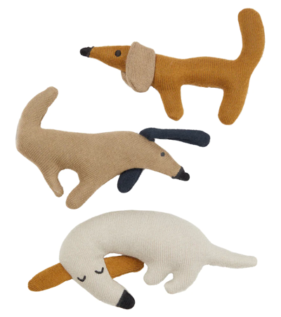 Shop Liewood Baby Carson Set Of 3 Stuffed Animals In Dog Multi Mix