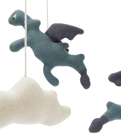 Shop Liewood Baby Melissa Cotton Knit Mobile In Dragon / Whale Blue Mix