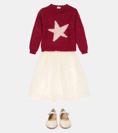 Bonpoint Panice Polka-dot Tulle Skirt In Ecru