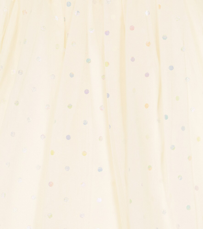 Shop Bonpoint Panice Polka-dot Tulle Skirt In Ecru