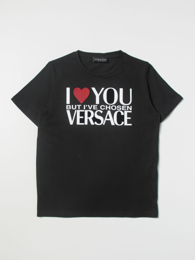 Shop Young Versace T-shirt  Kids In Black