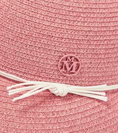 Shop Maison Michel Straw Hat In Old Pink