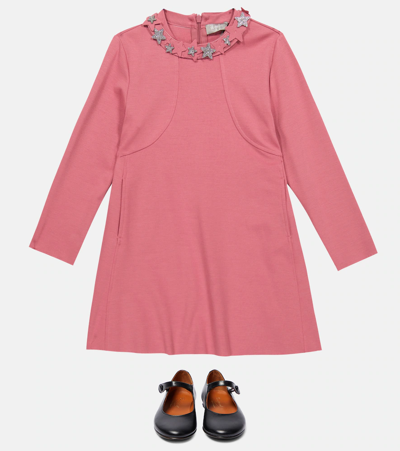 Il Gufo Embellished Dress In Wild Strawberry