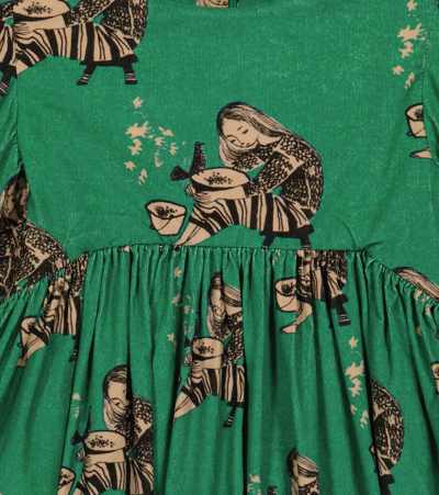 Shop Morley Radar Maiden Printed Cotton Dress In Green