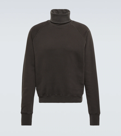 Shop Les Tien Cotton Turtleneck Sweater In Vintage Black