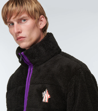 Shop Moncler Fleece Down Jacket In Nero
