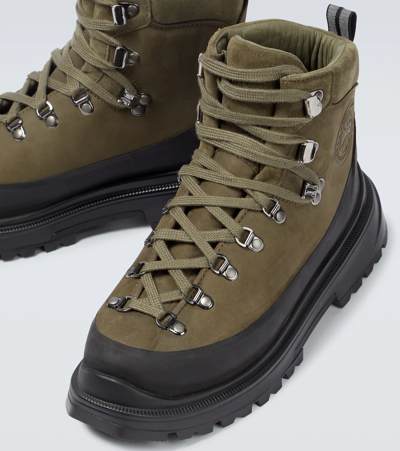 Shop Canada Goose Journey Leather Boots In Military Green/black
