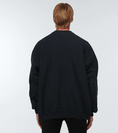 Shop Balenciaga Sporty B Cotton Sweatshirt In Black/black