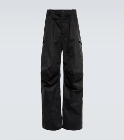 Shop Balenciaga Cotton Twill Cargo Pants In Black