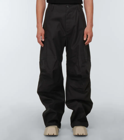 Balenciaga Kick Cotton Gabardine Cargo Pants In Black | ModeSens