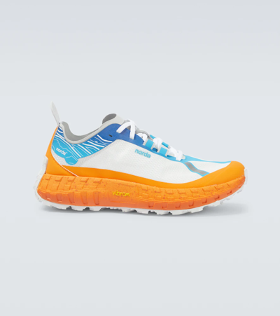 Shop Norda 001 Trail Running Shoes In White/orange