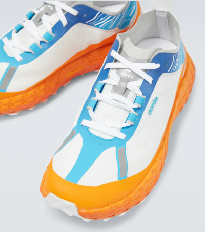 Shop Norda 001 Trail Running Shoes In White/orange