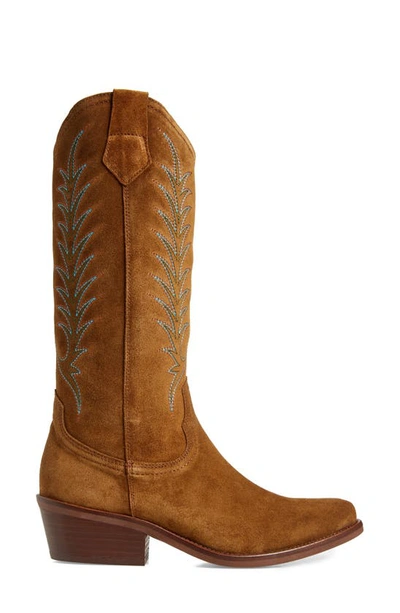 Penelope Chilvers Goldie Embroidered Cowboy Boot In Peat