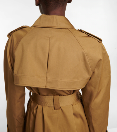 Shop Khaite Spellman Cotton Trench Coat In Khaki