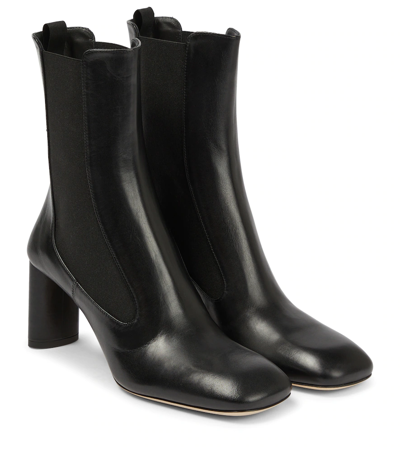 Shop Victoria Beckham Elsie Leather Chelsea Boots In Black