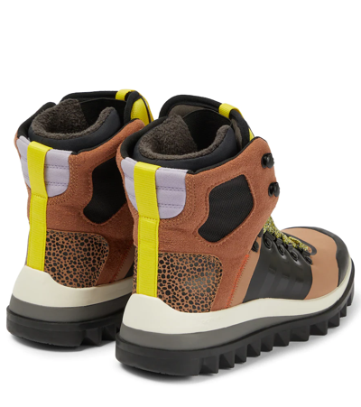 Shop Adidas By Stella Mccartney Eulampis Ankle Boots In Camel/core Black/shock Yellow