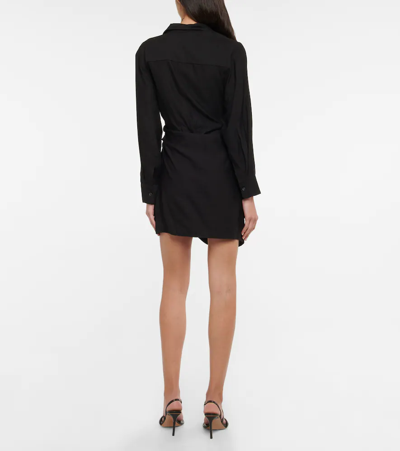 Shop Jacquemus La Robe Bahia Gathered Minidress In Black