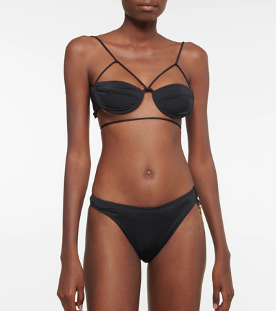 Shop Jacquemus Le Bas Signature Bikini Bottoms In Black