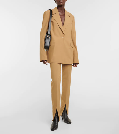 Nanushka Florine Slim Wool-blend Pants In Camel