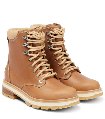 Shop Sorel Torino Park Leather Ankle Boots In Ceramic, Canoe