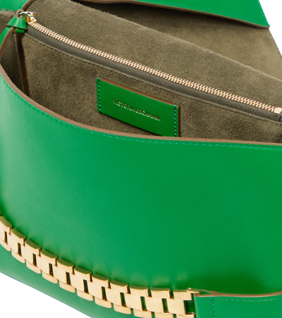 Shop Victoria Beckham Chain Leather Pouch In Green