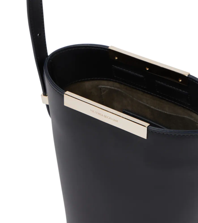 Shop Victoria Beckham Bucket Mini Leather Crossbody Bag In Black