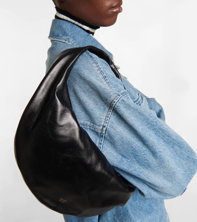 Khaite Olivia Medium Leather Shoulder Bag In Black