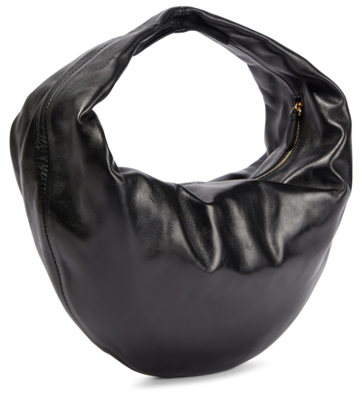 Khaite Olivia Medium Leather Shoulder Bag In Black