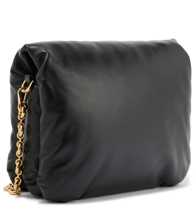 Shop Loewe Goya Puffer Small Leather Shoulder Bag In Black