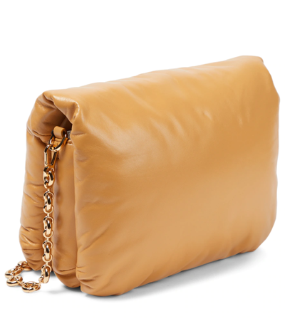 Shop Loewe Goya Puffer Small Leather Shoulder Bag In Camel