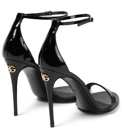 Dolce & Gabbana Kim Sandals Woman Sandals Grey Size 9.5 Leather In Nero