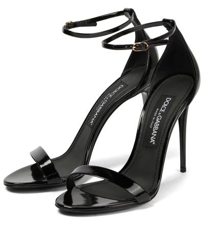Dolce & Gabbana Kim Sandals Woman Sandals Grey Size 9.5 Leather In Nero