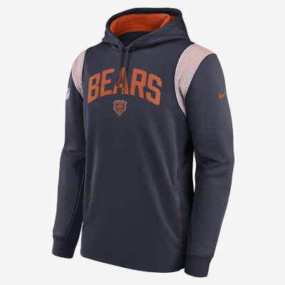 Shop Nike Men's  Therma Athletic Stack (nfl Chicago Bears) Pullover Hoodie In Blue