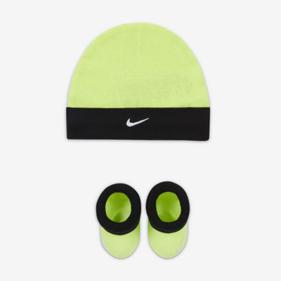 Shop Nike Baby Hat And Booties Set In Yellow