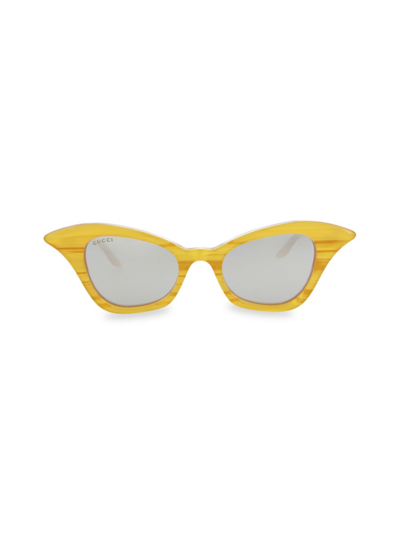 Shop Gucci Women's 47mm Cat Eye Sunglasses In Yellow